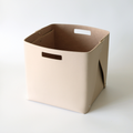 Set of 2 Oatmeal Beige Cube Storage Bins