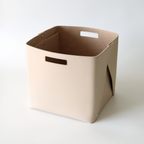 Set of 2 Oatmeal Beige Cube Storage Bins