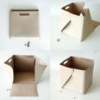 Set of 2 Oatmeal Beige Cube Storage Bins