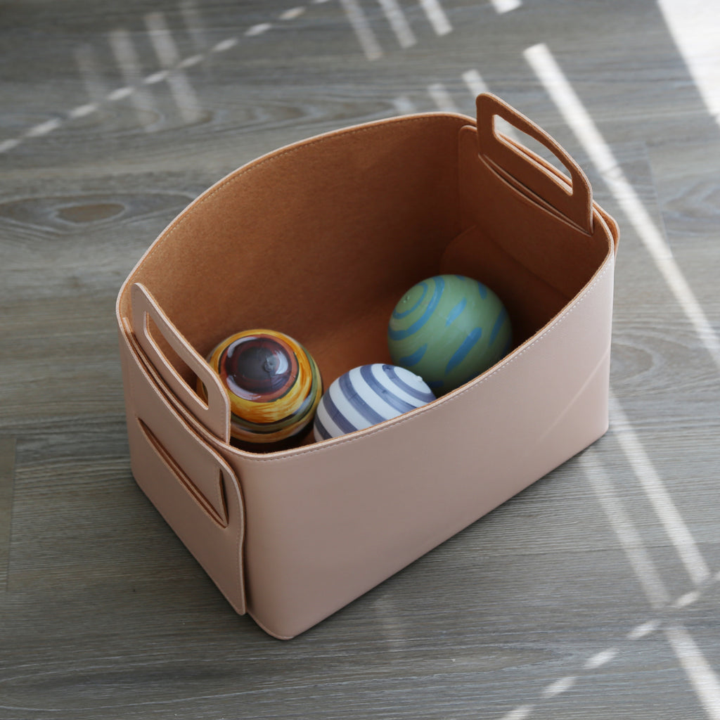 Set of 2 Burnt Blush Foldable Storage Basket