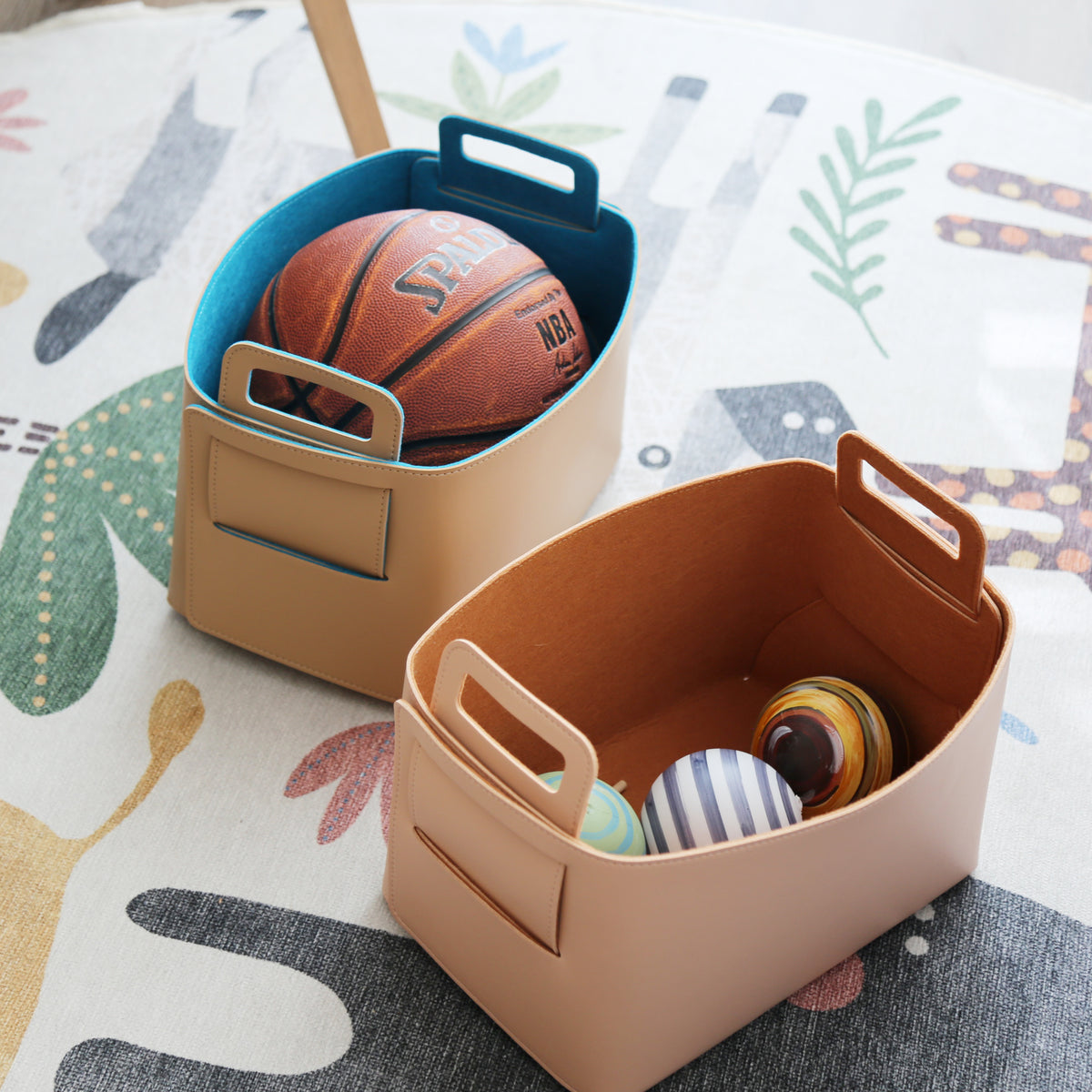 Set of 2 Burnt Blush Foldable Storage Basket