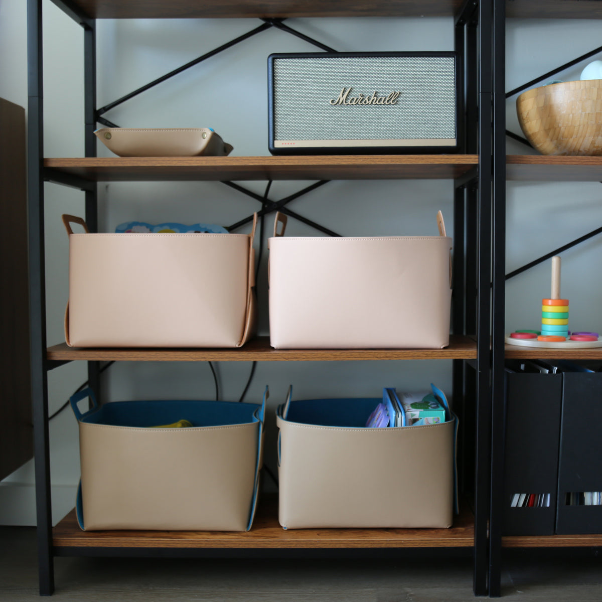 Set of 2 Burnt Blush Foldable Storage Basket