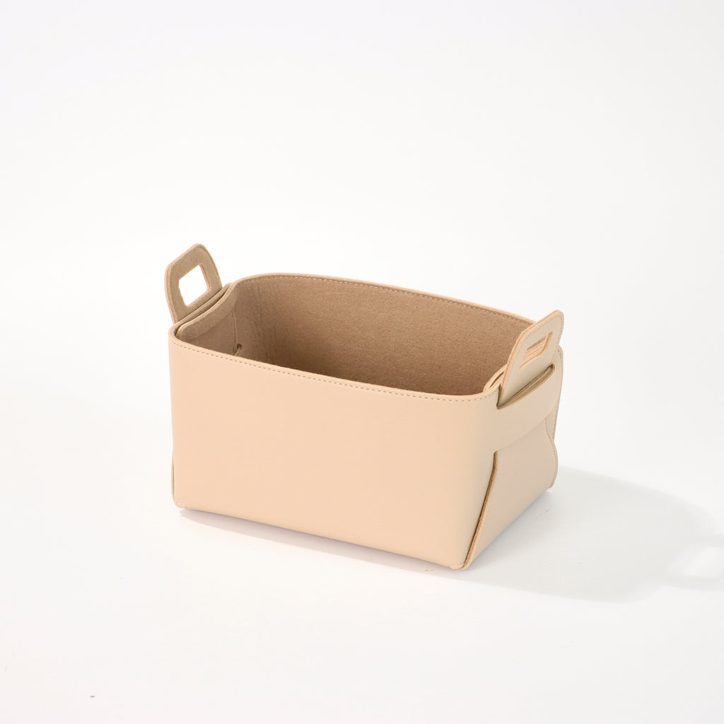 Medium Vegan Leather Storage Basket