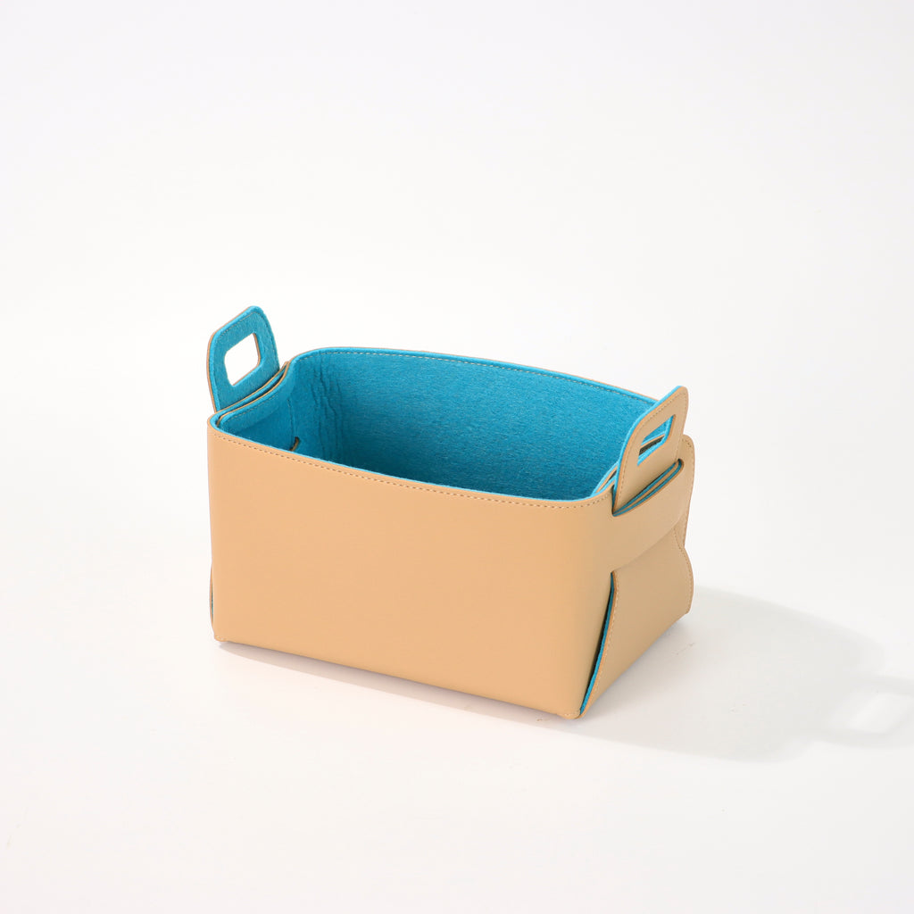 Medium Vegan Leather Storage Basket
