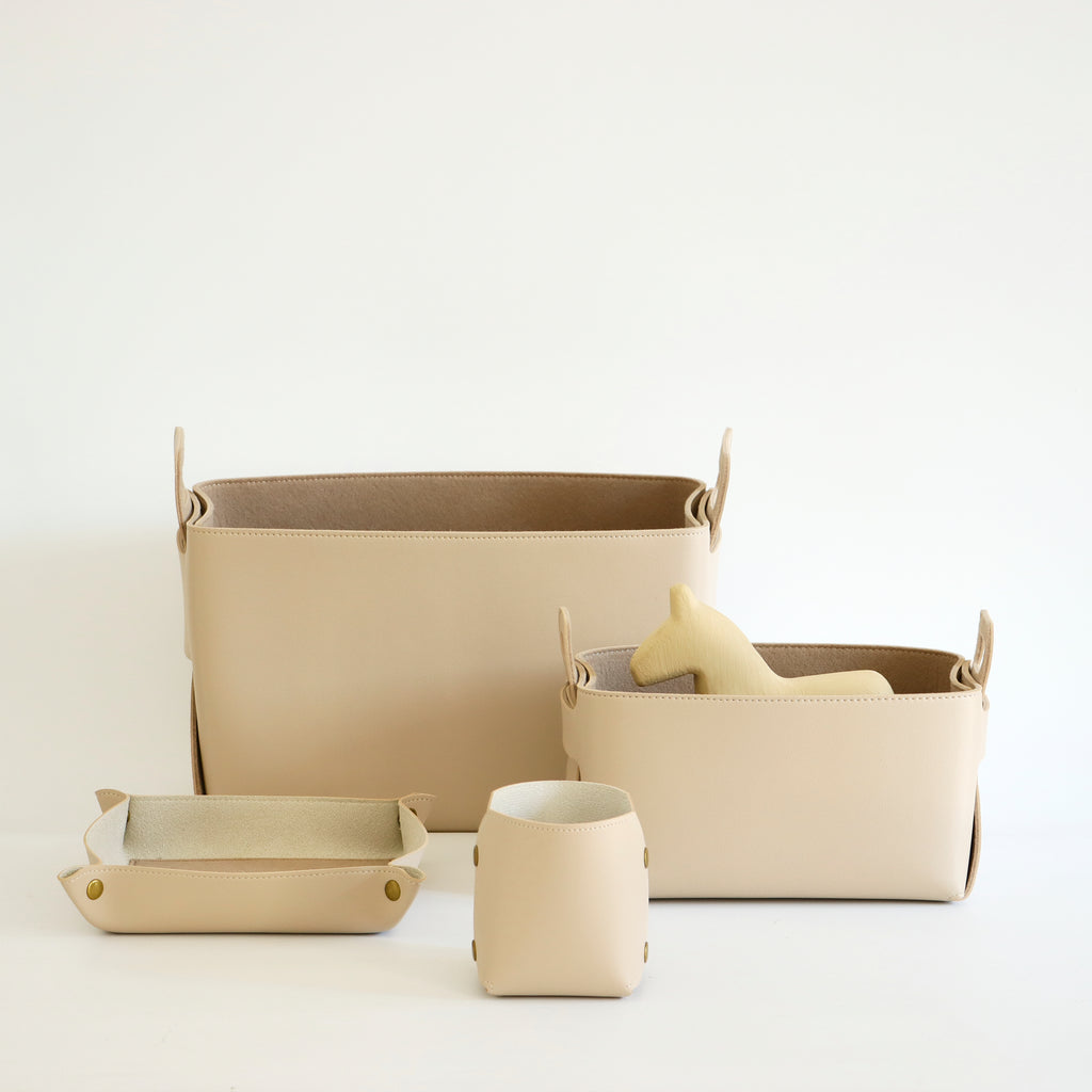 Vegan Leather Storage Set of 4