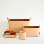 Vegan Leather Storage Set of 4