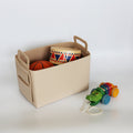 Set of 2 Oatmeal Beige Foldable Storage Basket